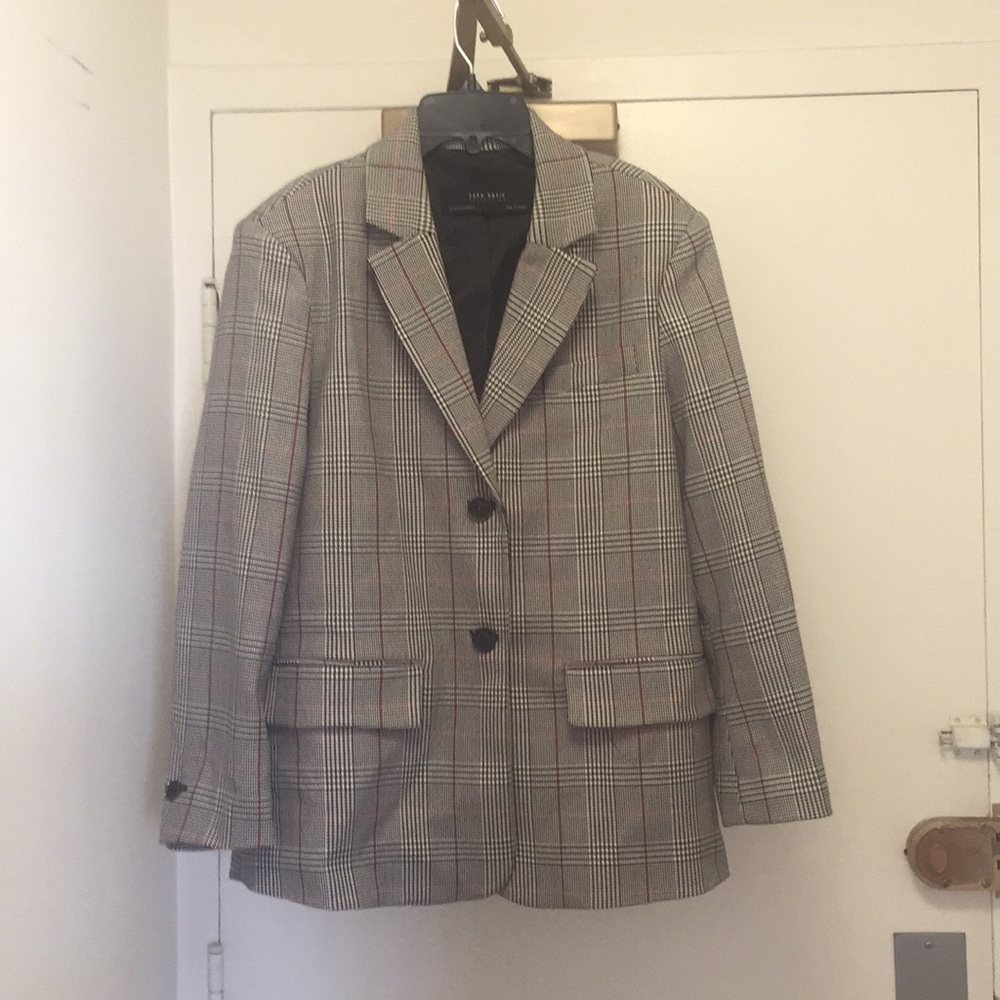 Zara grey checked blazer